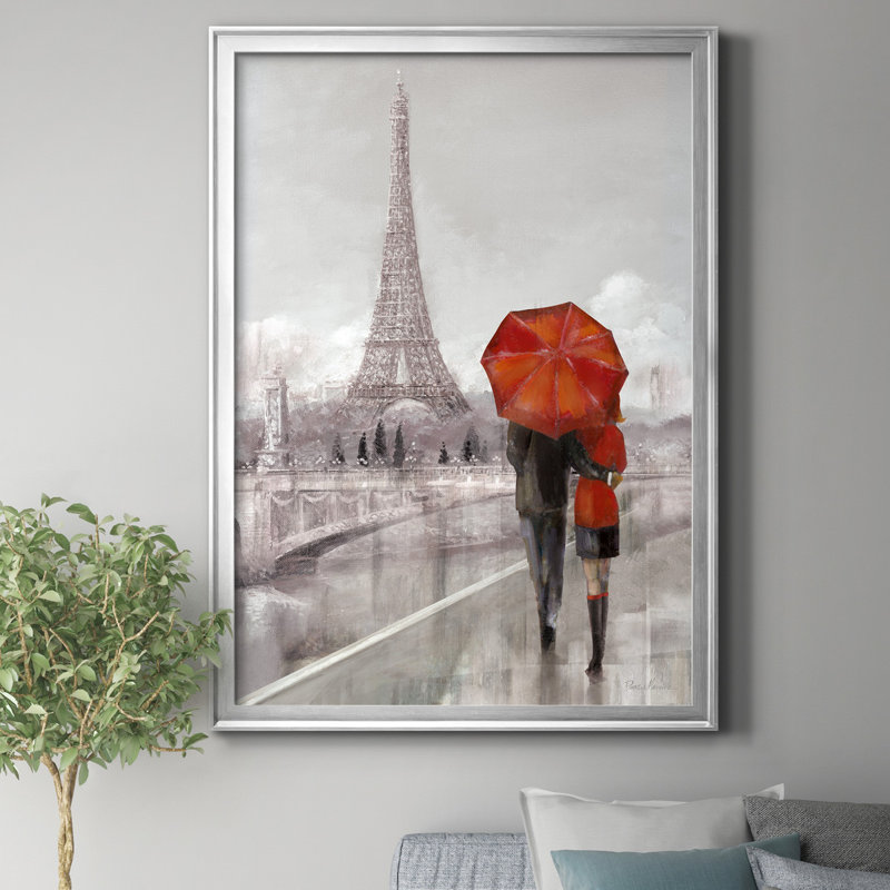 «Modern Couple in Paris», reproduction de cadre photo sur toile, Argent, H 30,5 po x l 42,5 po x P 1,5 po