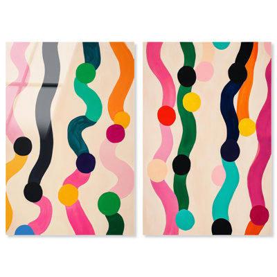 Ensemble d'art abstrait moderne « Pearl Colors » sur toile acrylique par Art Remedy, prêt à  accrocher, 10 x 15
