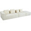 Moderne de simplicité modulaire 3 - confortable avec rembourrage en éponge 4 coussins en tissu beige pour salon, chambre à coucher, appartement amovible, combinaison de modules, éponge haute, rehausse le style de la chambre et de la chambre à coucher