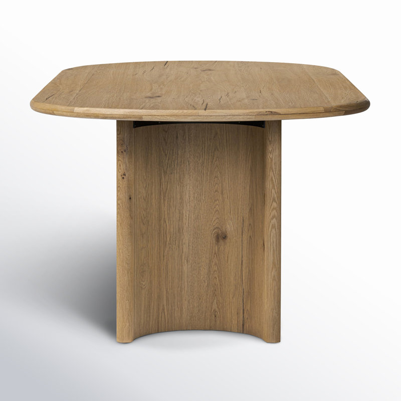 Paden Oval Dining Table, Worn Oak Veneer, 30" H x 94" W x 42" D