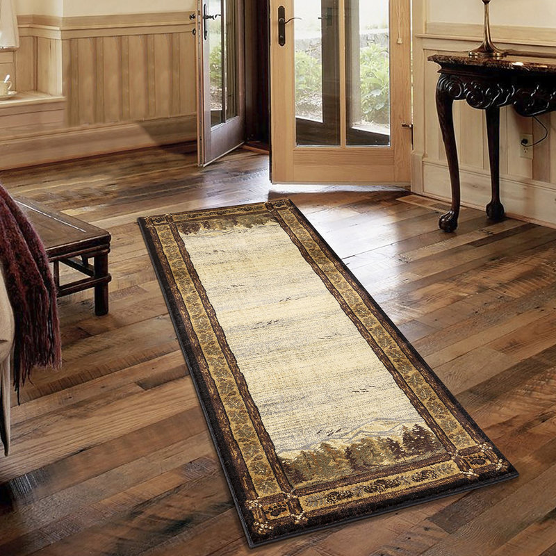 Nature's Nest Multi  Lodge Area Rug, Runner 2'7" x 7'3"