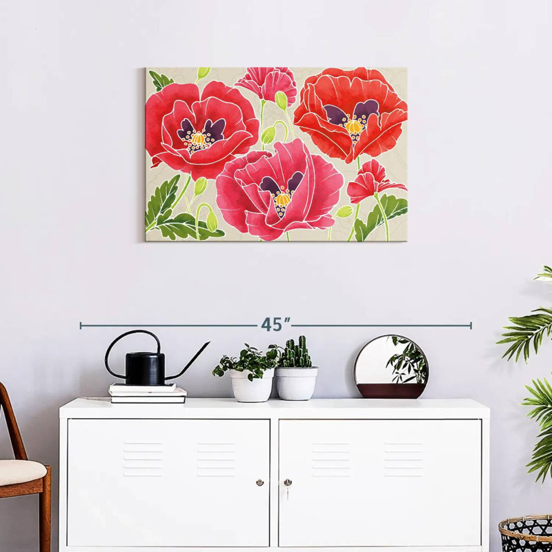 Kerner Sunshine Poppies, 20" H x 30" W