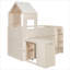 Petit lit mezzanine simple en bois massif avec bureau intégré et rangement