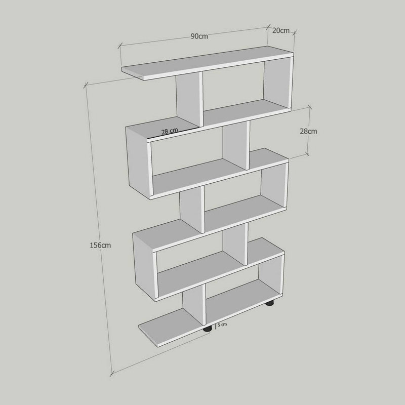 Inverleigh 156cm H x 90cm W Bookcase, White