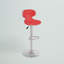 Tabouret de bar contemporain confortable en vinyle à hauteur réglable et dossier mi-haut avec base chromée Claudine-16397139