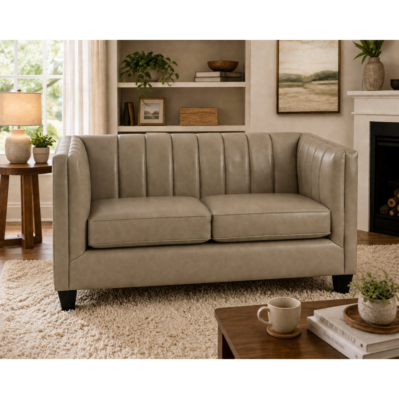 Causeuse Maldon, Similicuir taupe