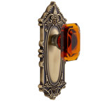 Grandeur Grande Victorian Plate Privacy with Baguette Crystal Door Knob