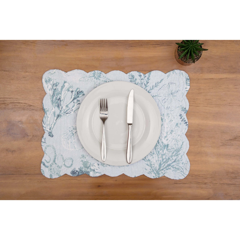 Ensemble de 6 napperons en coton Cerulean Breeze