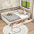 Two Drawers Upholstered Platform Bed with USB-106897454