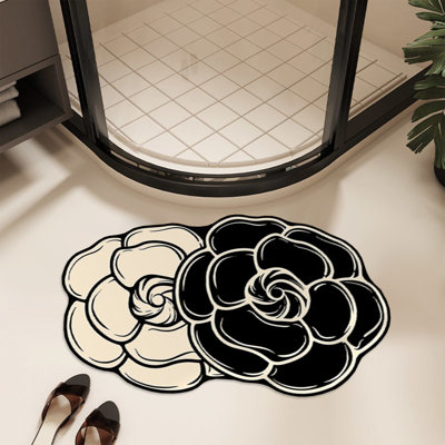 Kbndieu Bathroom Mat Rugs Diatomite Floor Mat Household Bathroom Absorbent Door Mat Bathroom Diatomite Foot Mat Non Slip Floor Mat Absorbent Drying Mat