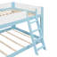 Lit superposé bas avec échelle réversible, lit superposé convertible en bois massif avec garde-corps de sécurité pour plafonds bas-133661431-133661436