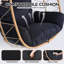Fauteuil suspendu suspendu en osier avec support et coussin lavable pour patio-677086822
