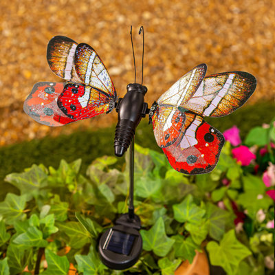 Red Flutterfly Solar Garden Stake