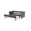 Lit de jour simple rembourré avec lit gigogne, port USB, poches latérales, dossier à profil en V moderne, aucun sommier nécessaire, pour chambre à coucher, chambre d'amis-805675789