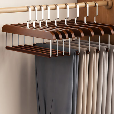 Velvet Flocked Pant Hangers With Non-Slip Design