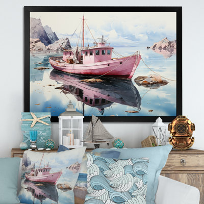 " Pink Teal Iceberg Arctic Mirage "