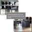Bureau minimaliste moderne brun 70,87 po avec pieds en acrylique et armoire de rangement latérale-978103759-978103756