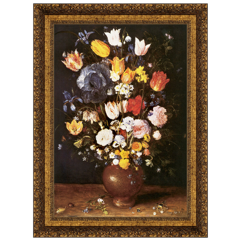 «Bouquet of Flowers, 1608» par Jan Brueghel l'Ancien, reproduction d'art encadrée, H 27 po x l 20,5 po x P 1,125 po