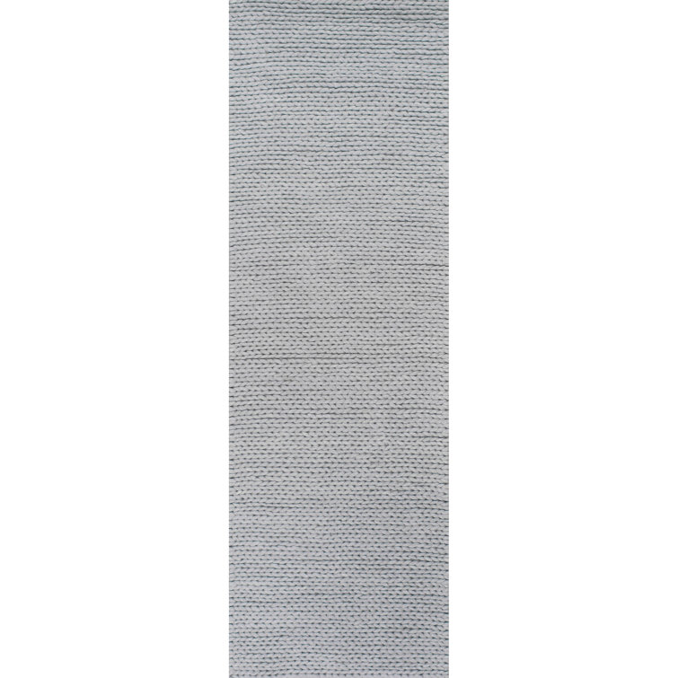Handmade Braided Wool Light Gray Rug