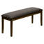 Banc rectangulaire de 44 po de conception transitionnelle avec assise rembourrée en brun et support en bois massif pour un style de vie confortable et élégant