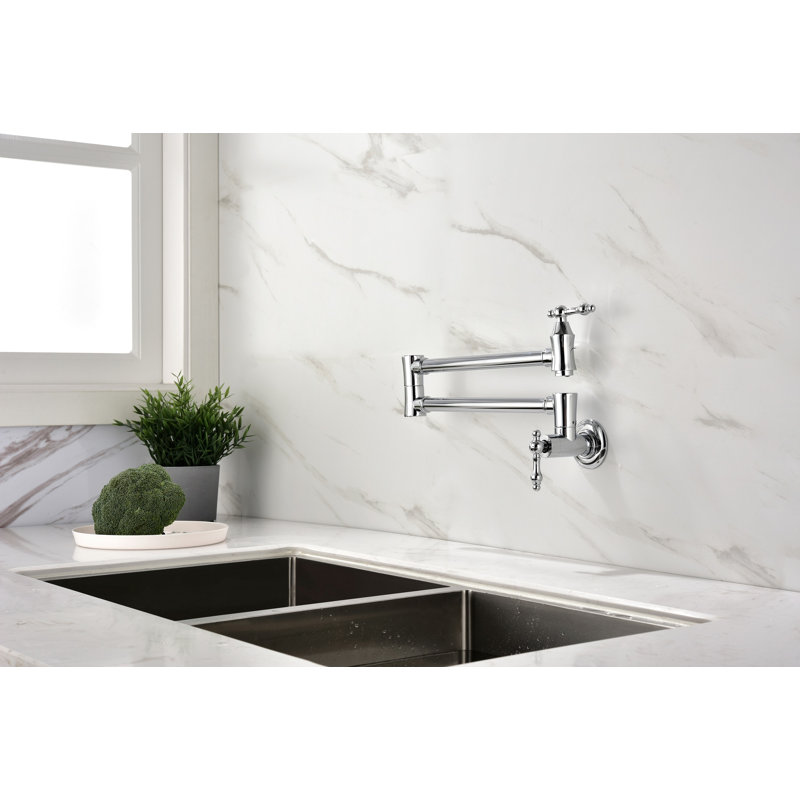 Robinet remplisseur de pot mural, Chrome chrome