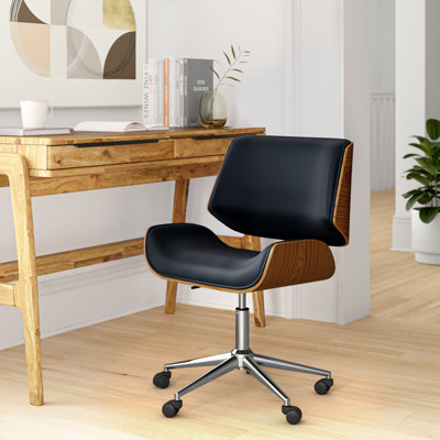 Kimpel Faux Leather Mid-Century Office Chair