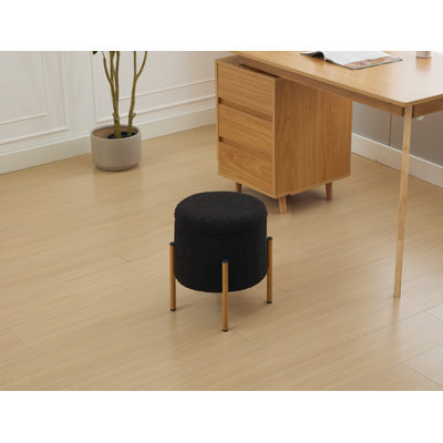 Repose-pieds moderne avec rangement, repose-pieds avec base en métal, repose-pieds avec couvercle amovible et repose-pieds pour le salon, la chambre à coucher et la salle de maquillage (noir)