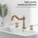 8 inch 2 Handles 3 Holes Widespread Bathroom Sink Faucet Bathroom Vanity Faucet Basin Mixer Tap Faucet Matching Pop Up Drain with Overflow