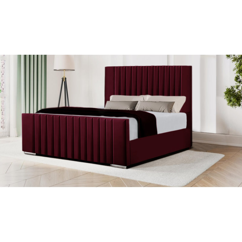 Steve Upholstered Bed, Super King (6'), Burgundy