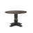 Round Dining Table With Weathered Gray Appeal, Single Pedestal Design, Knotty Oak Veneer Fixed Surface, 14" Empire Column Base, 47x47x36 Inches, 99 Lb, Ideal For Room Settings Table, Top, Stability,