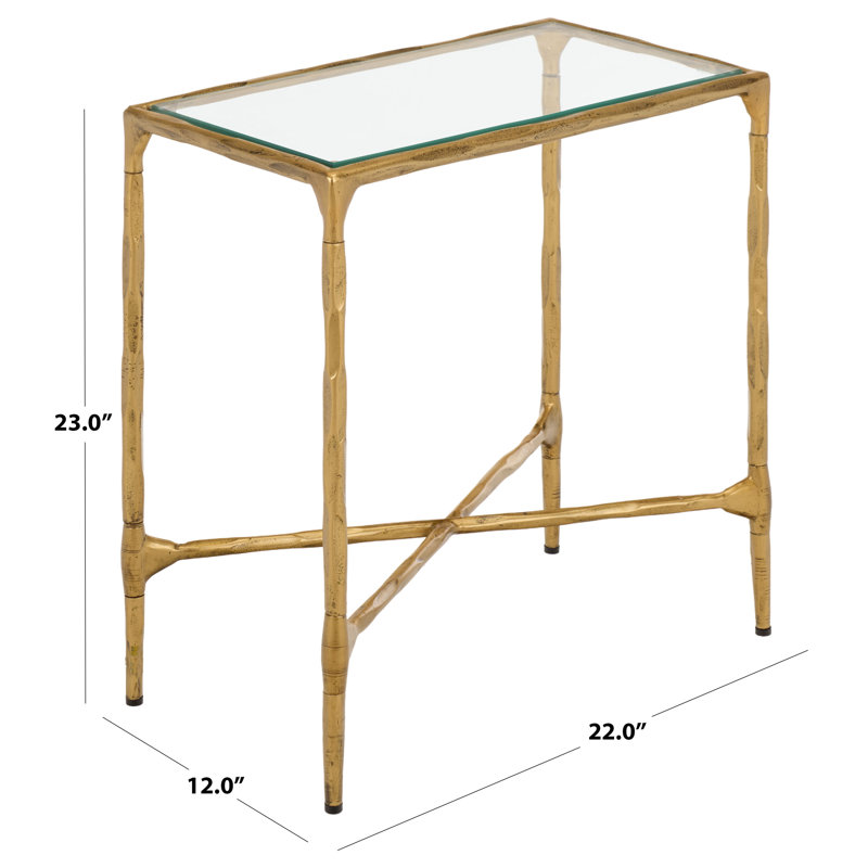 Isabellina Metal and Glass Accent Table, Brass