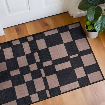 Lipsey Flatweave Washable Checkered Indoor Rug