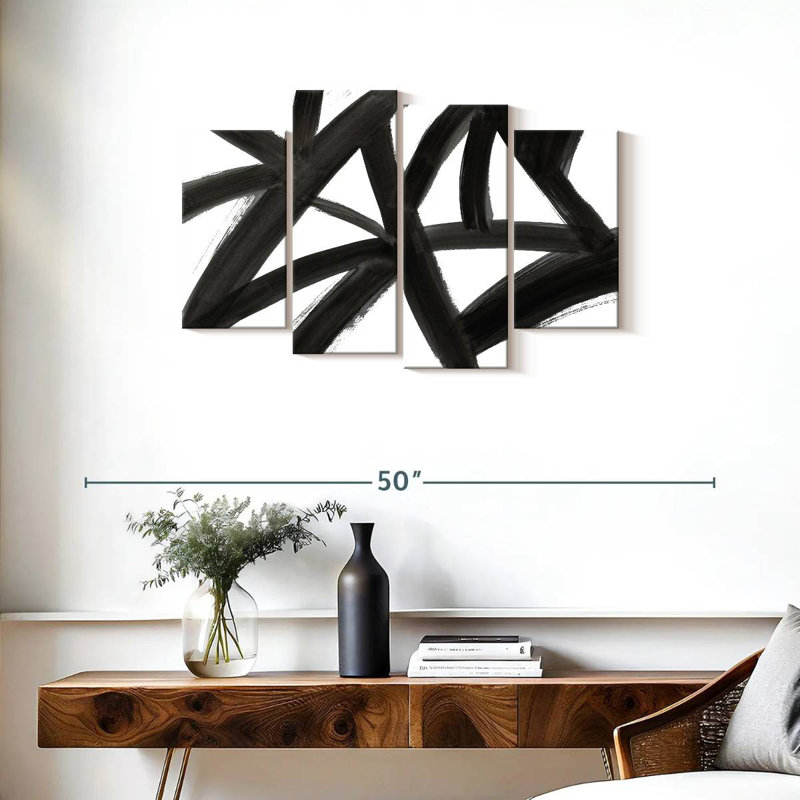 Abstrait Avery Black Roads, H 22 po x l 36 po