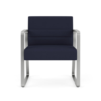 Waterfall Waiting Reception Oversized Guest Chair Sled Base Metal Frame