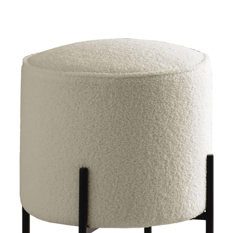 Repose-pieds standard Ajiya, Fausse fourrure beige