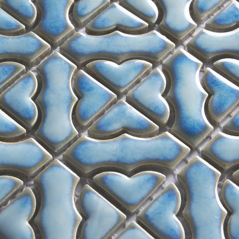 Hudson Tower 12 In. X 12 In. Porcelain Mosaic Tile, Blue
