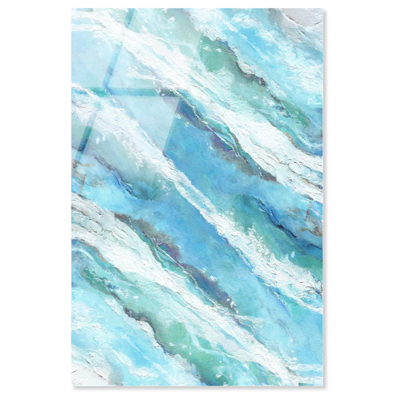 Impression sur toile texturée, "Coastal Waves" par Art Remedy, H 54 po x l 36 po