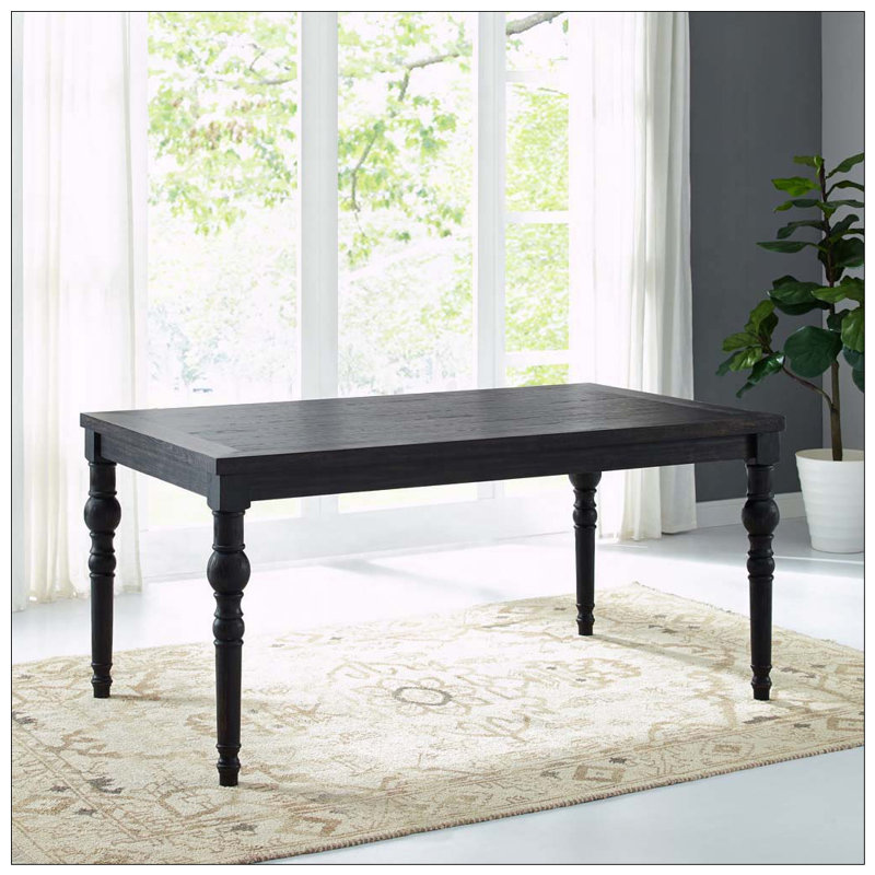 Traditional Style Dining Table – Black Finish