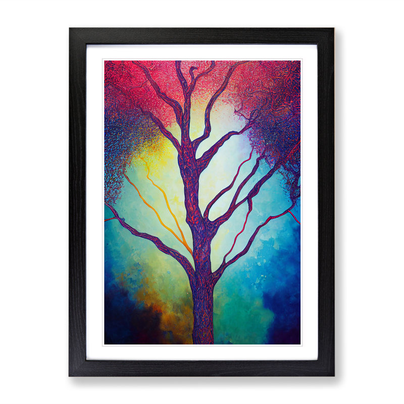 A Tree No.3 - Single Picture Frame Painting, Black, 64cm H x 46cm W x 2cm D