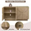 Buffet en bois 56,3 "avec poignées semi-circulaires et tablettes réglables-437569117