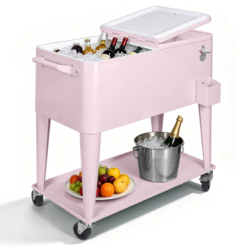 Commode à glace 80 roulettes Meetinghome, Pink
