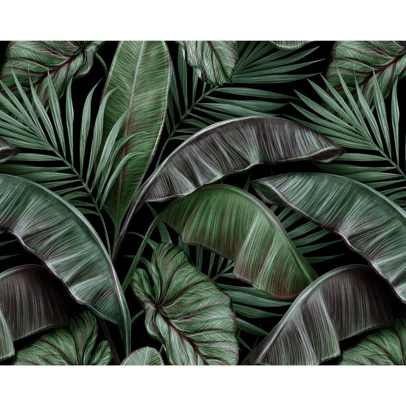 Feuillage tropical luxuriant à feuilles tropicales, L 96 po x l 120 po