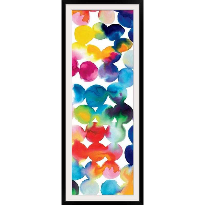 «Bright Circles III», reproduction d'art, H 44 po x l 20 po x P 1 po, Cadre noir