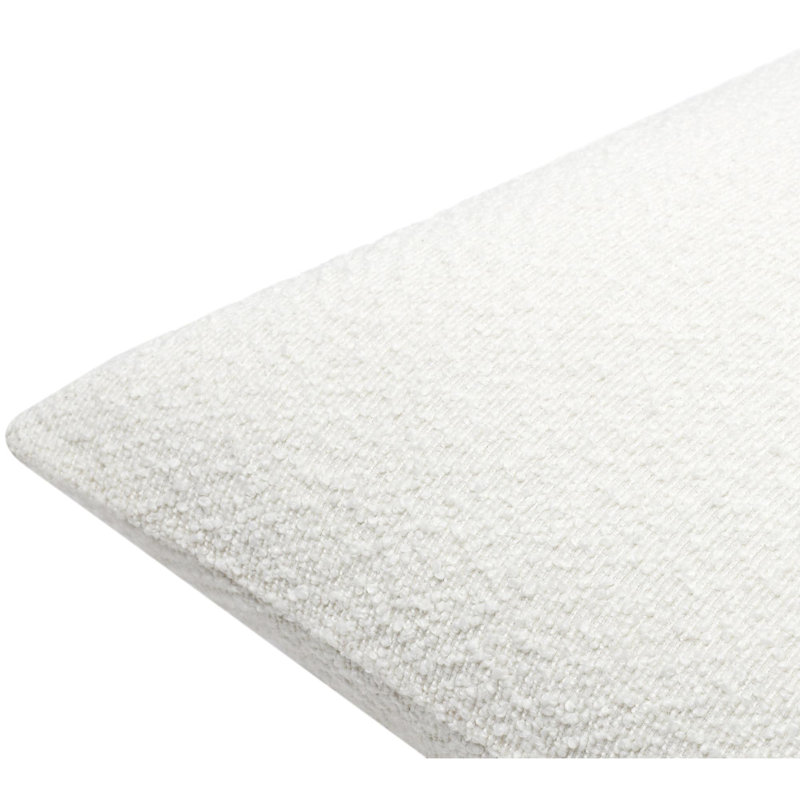 Coussin décoratif Amalfi Boucle, Blanc, Polyester/ Bourre en polyester, 22 po x 22 po