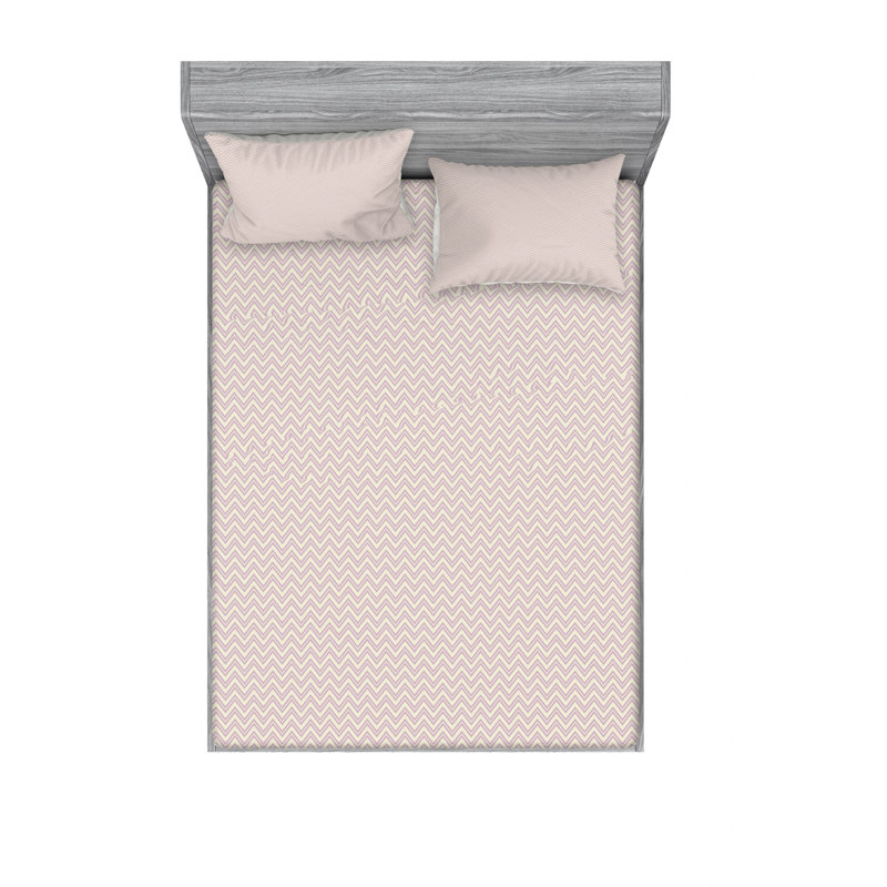 Microfiber Geometric Sheet Set, Twin XL Sheet Set with Fitted Sheet