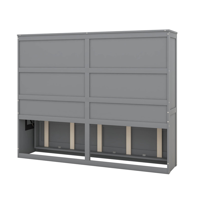 Lit escamotable Garlef, Lit double, gris