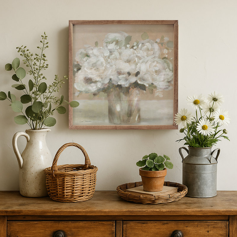 «Tender White Blooms 2» par Carol Robinson, H 24 po x l 24 po