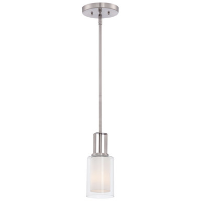 Latitude Run Jaylisse Brushed Nickel With Etched Glass Pendant Light
