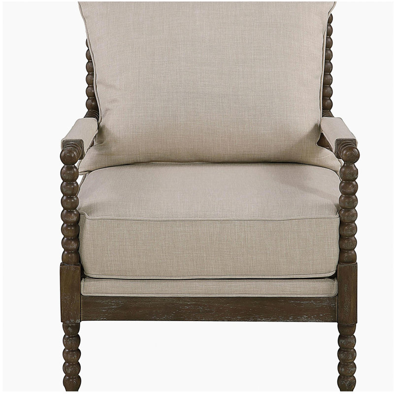 Fauteuil d'appoint à dossier amovible beige et naturel