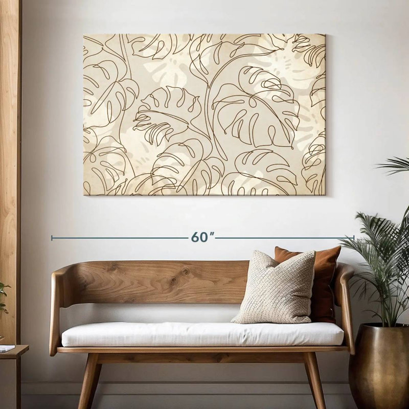 Motif de feuilles Kerner Monstera, H 32 po x l 48 po